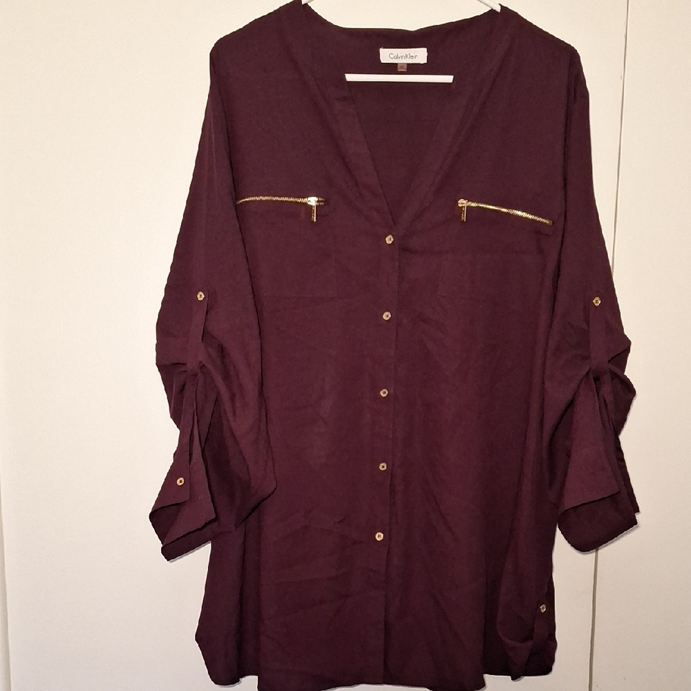 Calvin Klein Women's Purple Top
